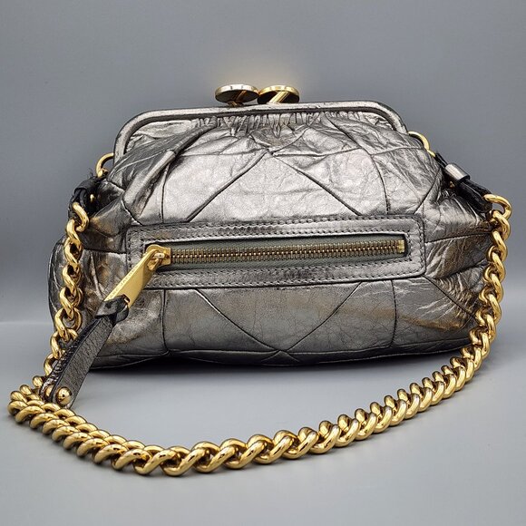 Marc Jacobs Handbags - MARC JACOBS Collection Patchwork Metallic Leather Little Stam Bag in Silver